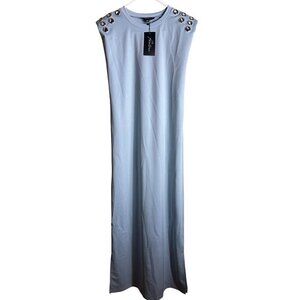 NWT Pantora Blue Sleeveless Long Dress Modern Small